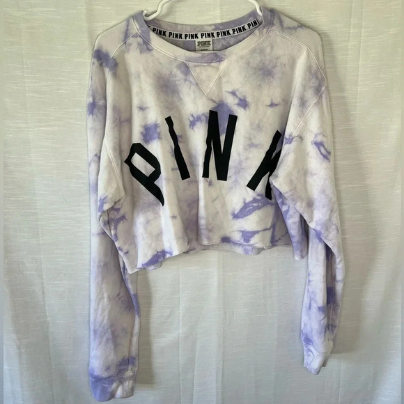 PINK Victoria's Secret Tops - PINK - Victoria's Secret tie dye cropped sweatshirt